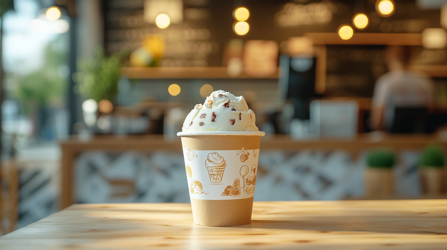 Bedruckte Eisbecher mit Logo für Eisdielen