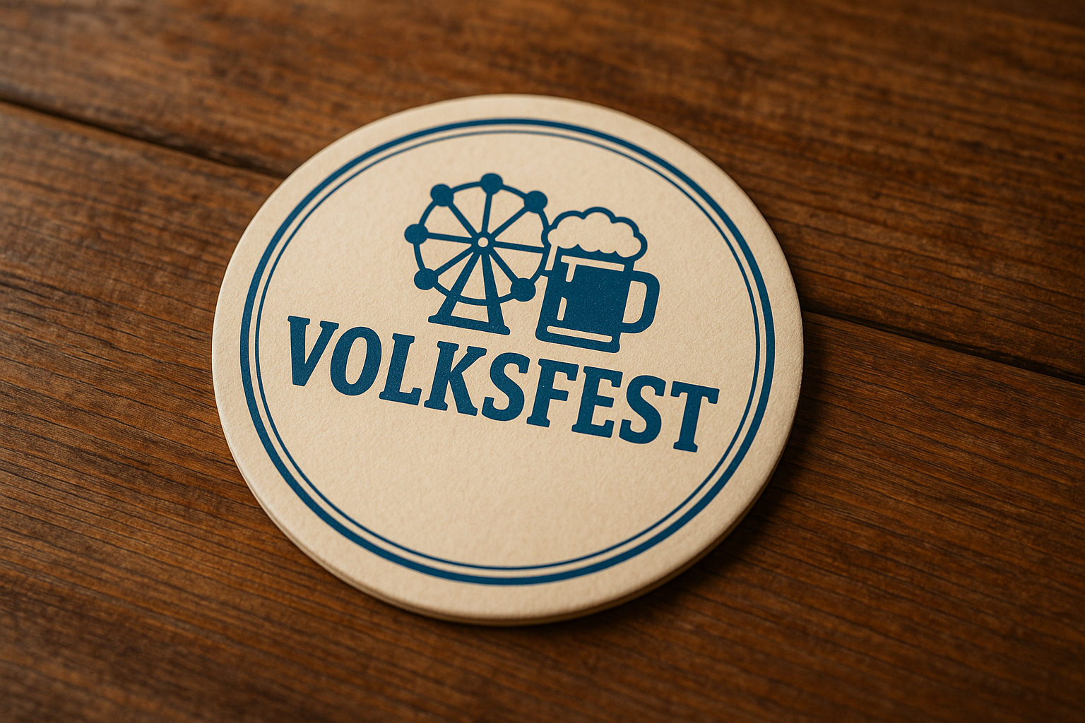 Bedruckte Bierdeckel für Volksfeste